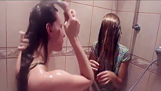 ASMR brushing hair scalp massage wash hair