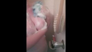 Sneaky Shower Soaping Huge Tits