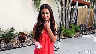 Cameron Canela gets her shaved pussy stretched by a fat dick