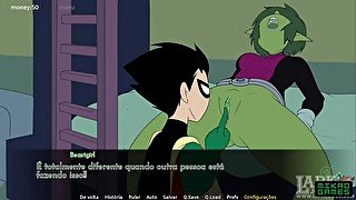 Teen Titans ep 10 Gozei na Starfire e fiz Beast Girl gozar