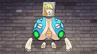 Samus Bondage Stuck In A Wall - Hole House