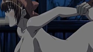 Busty japanese anime caught and hard gangbanged