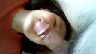 My Asian wife drives me crazy with a deepthroat blowjob