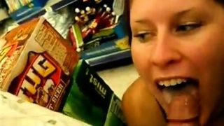 exciting, blowjob in supermarket