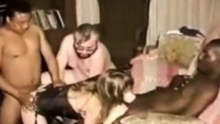 Wife cuckold interracial gangbang