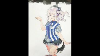 艦○れ鹿○のイラストにシコシコして濃ゆい精子をどっぴゅどっぴゅぶっかけるだけの動画