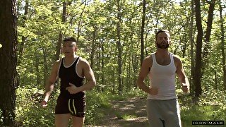 Mature bearded gay man masturbates while thinking about his friend