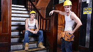 Hard working dudes stand nude and ready to have fun