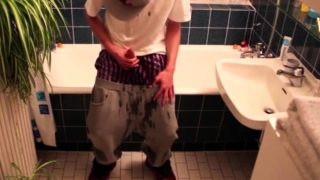 Uncircumcised skinny teen pee pants