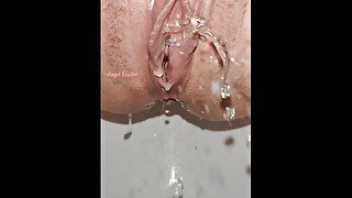 Find out how women piss. Macro Slow Motion Pee Hole view