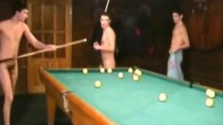 Russian Soldiers Play Pool in Nude