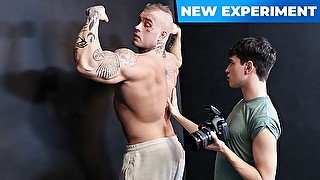 Hunk Tattooed Model Davin Strong Drills Photographer's Ass And Makes Him Cum On His Dick - SayUncle