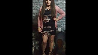 Crossdresser wearing beautiful drrss