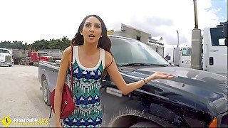 Roadside - Spicy Latina fucks a big dick to free her car