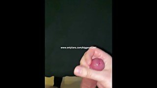 Massive spray of cum all over bed