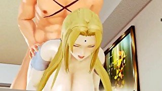 Tsunade multiple orgasms and a creampie