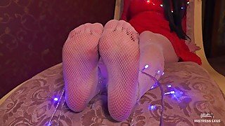 Goddess Legs In White Fishnet Pantyhose Trailer