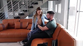 Stepsister teen 18+ gets ass spermed