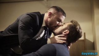 Tattoo gay domination with cumshot