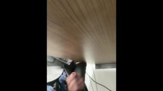 Work masturbation under the desk - big cock wanking in my office. Public