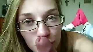 That nerdy shy blondie is so wild and slutty with a dick