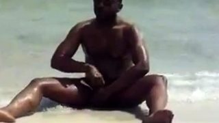 jerking off at the beach