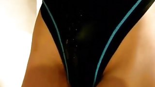 faggot sissy slut in one piece girls bathing suit