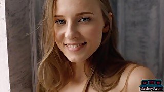 Tiny Russian teen 18+ Beauty Nimfa In A Solo Softcore Porn Video For