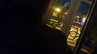 Hotel slut sucks cock at night