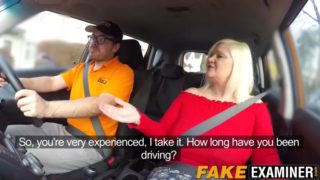 Mature uk slut bouncing on cock at her driving class