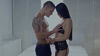 Passionate Asian with thin lines, seductive sex and proper orgasms