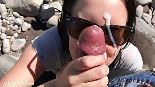 Kimberly kane suck on a hard male pole outdoors