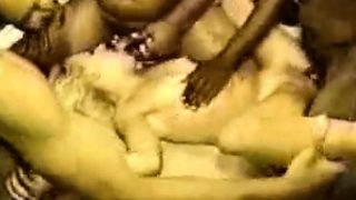 Interracial creampie gangbang