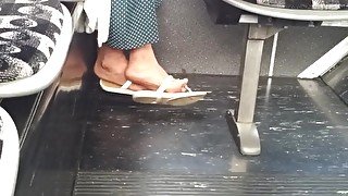 Candid mature feet in flip flops pt 3