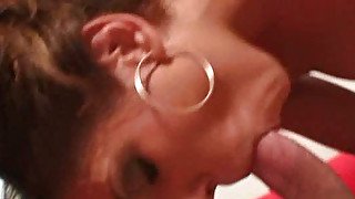 Redhead horny MILF plays with a huge cock. Hot video