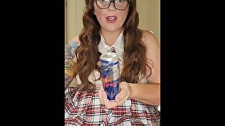 Horny student fucks Redbull can