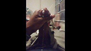 Hard cock with cum spitting out