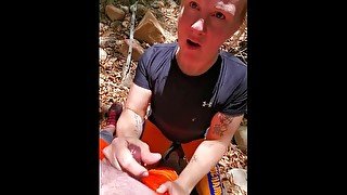 Sucking cock outdoors