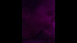 Sucking his dick in the black light