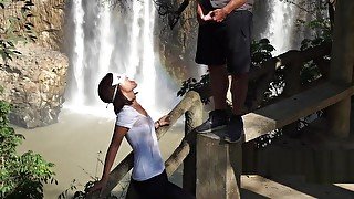 SO MUCH PISS AND CUM AT THE WATERFALL!