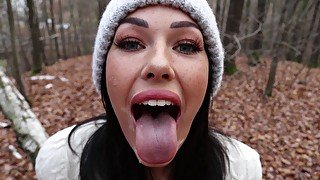 Freckled Teen SUCKS & SWALLOWS in the Woods - Shaiden Rogue - FULL PREMIUM