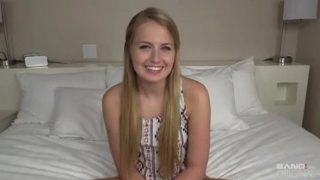 Amazing teen gal is sucking cock hard