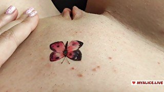 Try On Temporary Tattoo on pussy. Hot Sticker Tattoo