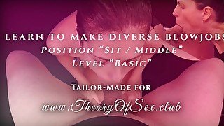 Day 1 of 9. I learn to make diverse blowjobs. Position "Sit / Middle". Behavior "Biological". Level "Basic".