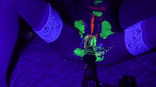 Playing with glow paint Having contracting orgasms with a surprise ending!