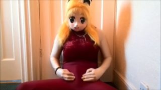 Cross dressing gay slut wears his sex doll outfit