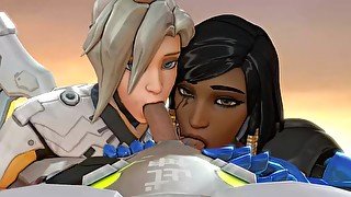 Mercy And Pharah Tag Teaming A Dick - Arhoangel