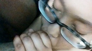 Nerdy svelte and horny bitch was totally into blowing a strong cock