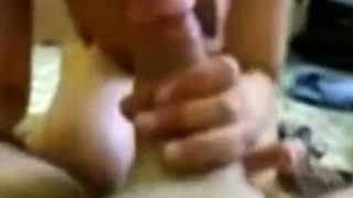 Arab couple fucking, he cums on her tits