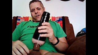 Hot Guy Fucks Fleshlight on Webcam Ends With Big Cumshot